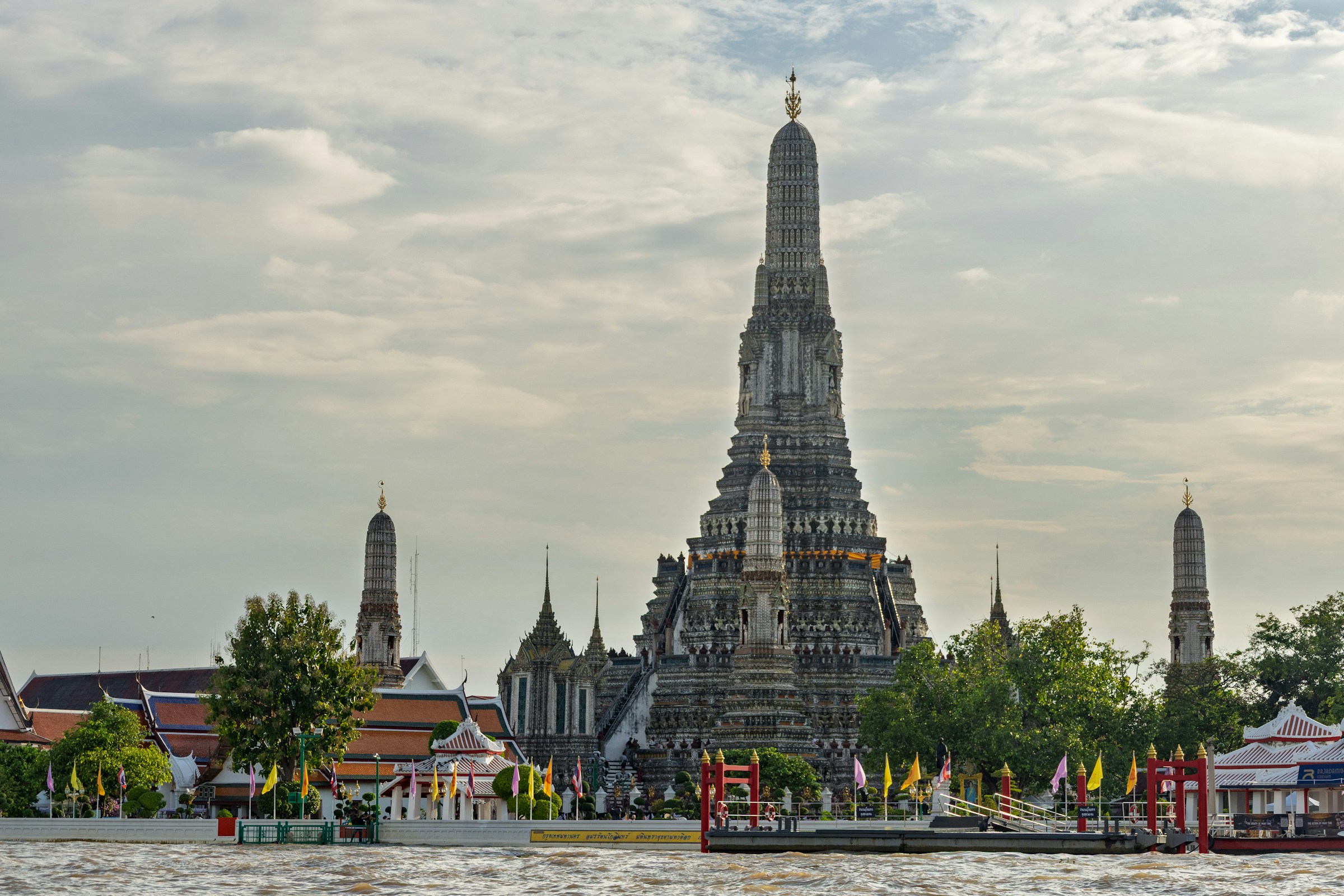 Wat Arun beside the Chao Phraya River in Bangkok